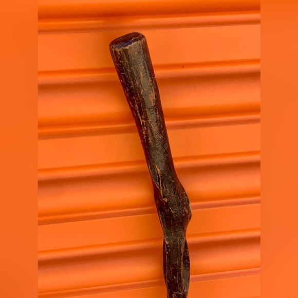 19th Century Antique Rustic Primitive Gnarly Twisted Root Branch Wood Cane - Picture 3 of 16